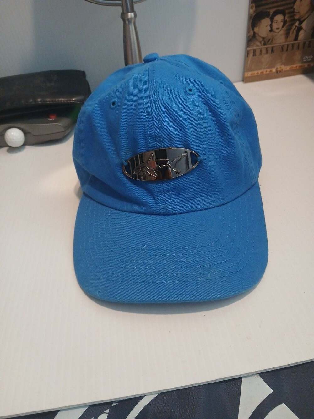 Greg Norman Baseball Cap Blue Metal Shark Logo Cotton